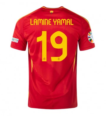 Spanien Lamine Yamal #19 Replika Hjemmebanetrøje EM 2024 Kortærmet